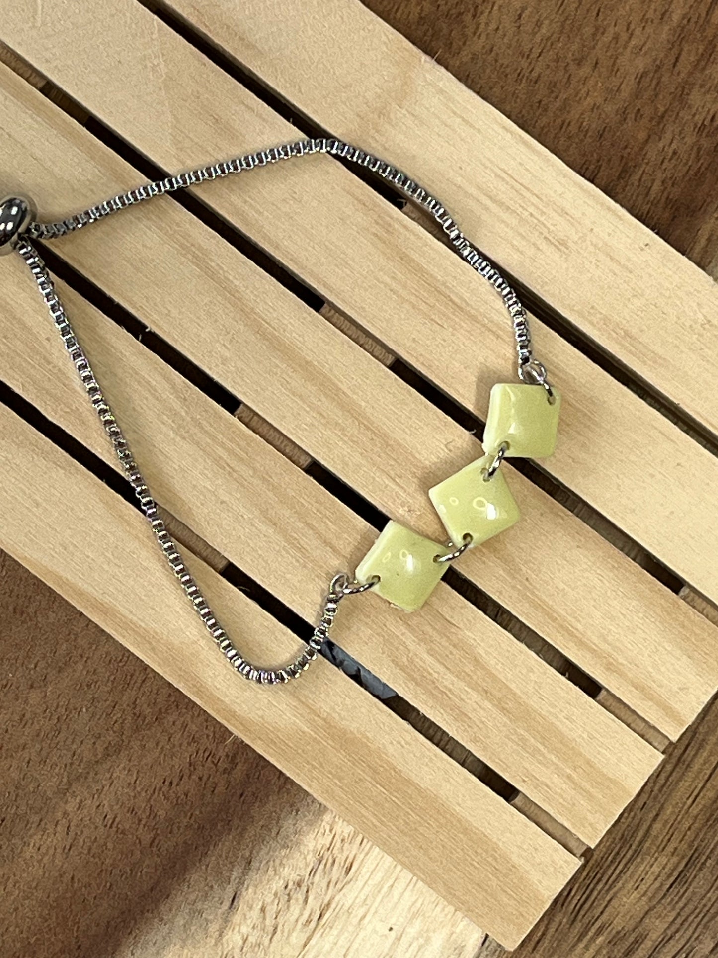Yellow square bracelet