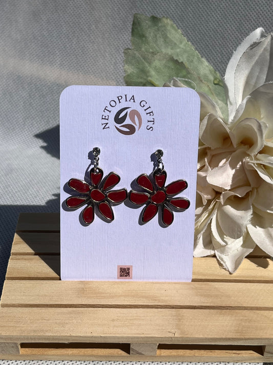 Flower dangle earrings