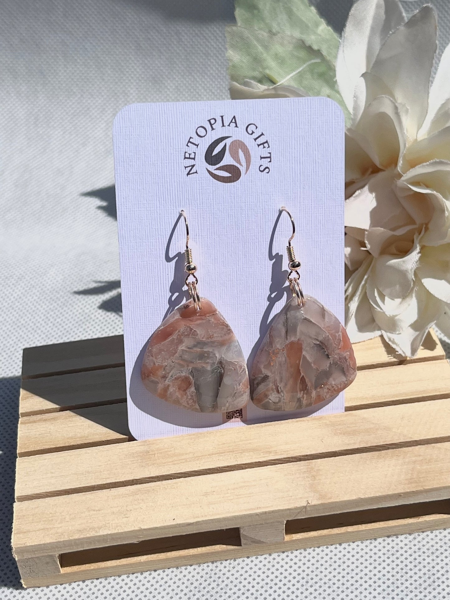 Faux stone dangle earrings