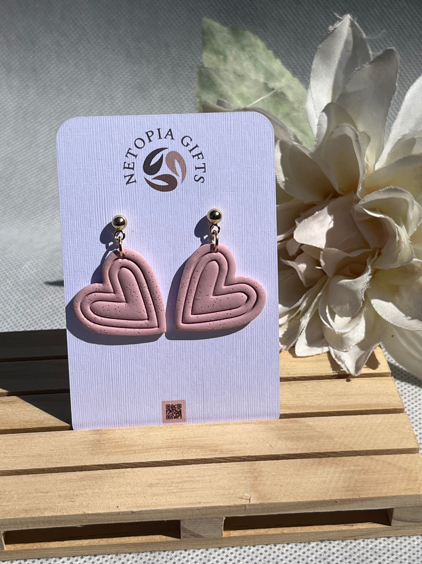 Heart dangle earrings