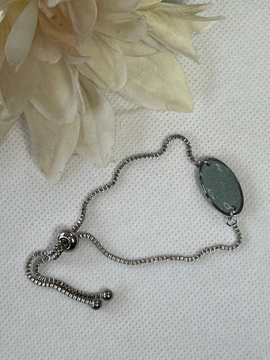 Grey oval bracelet